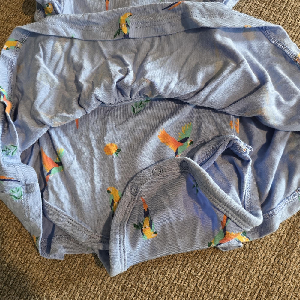 Kyte Baby Twirl Bodysuit Dress In Macaw - 0-3mo - Picture 3 of 7